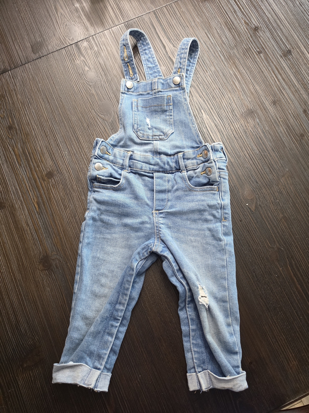 Old Navy Light Blue Denim Kids Overalls with Rolled Cuffs